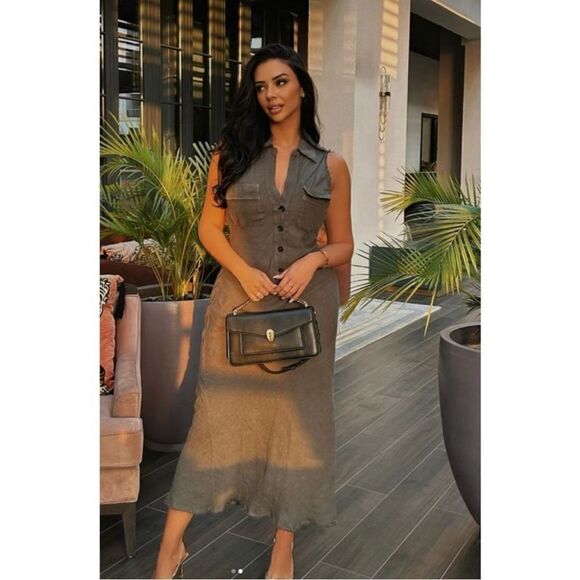 ZARA 100% LINEN SHIRT DRESS NEW - Picture 3 of 12